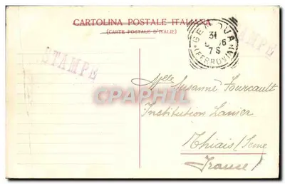 Stara pocztówka Genua Most Carignano — Rewers