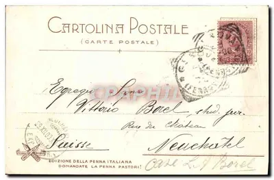 Genova – Panorama wzięta z Villa Rosazza — Wydawnictwo Italiana Pen — Rewers