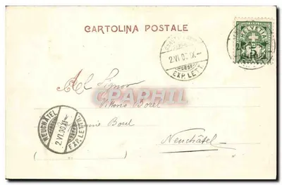 Panorama Mediolanu — widok na miasto i wieżę — G. Modiano & C. - Mediolan, nr 107 — Rewers