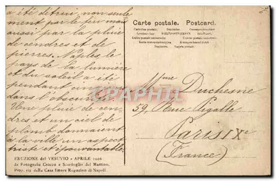 Chiesa di Boscoreale circondata da lava — da demolire — Fotografo Crocco & Scarfoglio, Napoli — Verso