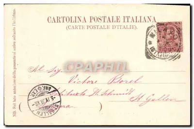 Monument do Vittorio Emanuele II — Mediolan — wydawca A. Mailer & Cie, Zurych, n° 2004 — Rewers