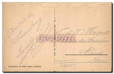 Cartolina d'epoca Lussemburgo Palazzo Granducale — Verso