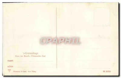 Interior da Chinesa Zaal — Huis ten Bosch — editor Weenen & Snel, n° 10.55953 — Verso