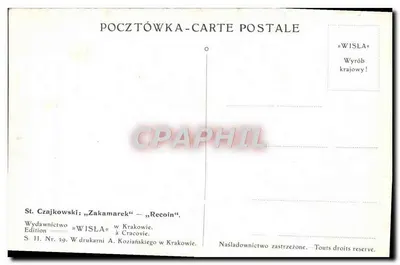 Pejzaż wiejski z kurami — wydawnictwo WISLA, seria II, n°29 — Rewers