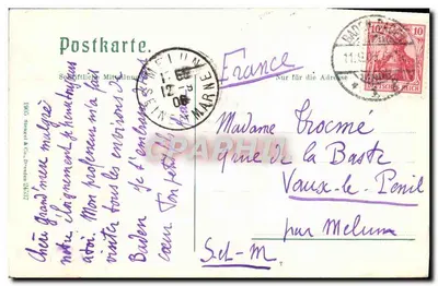Baden-Baden — Vista do novo castelo — editor Disterweg & Co. — Verso