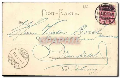 Fontanna Brunnens w Mannheimie — na Paradeplatz — wydawca G. F. (n° 8) — Rewers