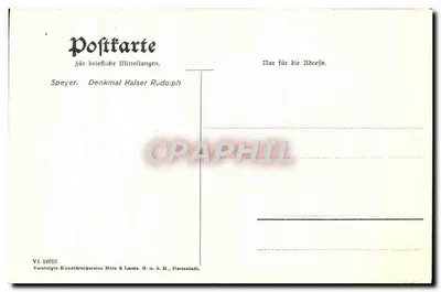 Statua cesarza Rodolphe — Speyer — wydawca Metz & Lauts, n° VI 18016 — Rewers