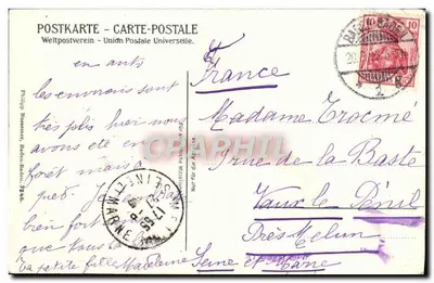 Gertelbachfälle — Saudações do Schwarzwald — editor Philipp Rissmann, Baden-Baden, n° 346 — Verso