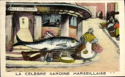 A famosa sardinha de Marselha — Halle aux poissons — A.T.