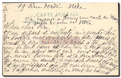 Côte d'Azur - Nice — Avenue de la Gare — Verlag C. B. Dello, n° 827 — Rückseite