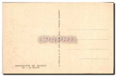 Le Rocher — Krajyna Monako — L. Gilletta, Nice, nr 701 — Rewers