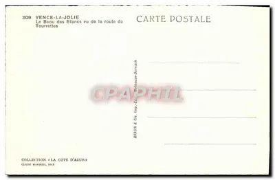 Le Baou des Blancs widziany z drogi do Tourrettes — Vence-la-Jolie — Kolekcja «La Côte d'Azur» — Rewers