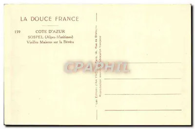 Sospel — Vieilles Maisons sur la Bévéra — Les Éditions d'Art Yvcs, Paris — Verso