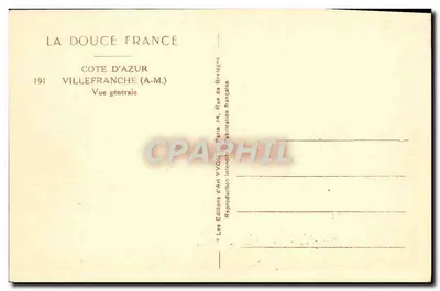 Villefranche-sur-Mer — Vista geral — Les Éditions d'Art Yvonne, Paris — Verso