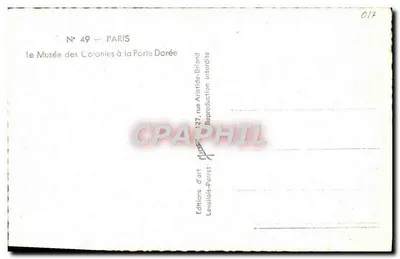 Muzeum Kolonii przy Porte Dorée — Paryż — Wydawnictwo Levallois-Perret — Rewers