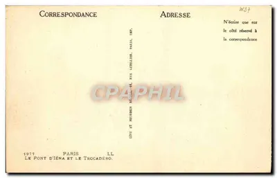 Most Éna i Trocadéro — Paryż — Imp. Neuhuim, 44, rue Letaillier, Paryż — Rewers