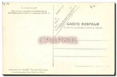 A Pompe Notre-Dame em 1852 — Velho Paris — Sociedade Histórica e Arqueológica do 4º Arrondissement de Paris, n° 7802 — Verso