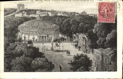 Cirque Nacional dos Campos Elísios em 1849 — Paris Antigo — editor ND P.209