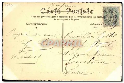 Paris antigo — O Boulevard de la Madeleine em 1818, o Ministério das Relações Exteriores — ND Phot — Verso