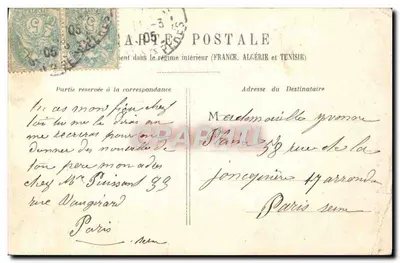 Bilhete postal antigo Estátua de Victor Hugo Paris — Verso