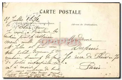 Bilhete postal antigo Paris A Estátua De Molière — Verso