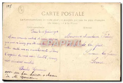 Paris - Die Uferpromenade — Hochwasser der Seine — 28. Januar 1910 — Rückseite