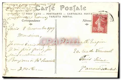 Stary Paryż — Kąt mostu Nowego, ok. 1805 — ND Pbol. — Rewers