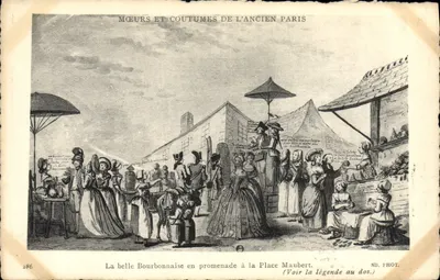 A bela Bourbonnaise em passeio na Place Maubert — Mœurs et coutumes de l'ancien Paris — ND. Fot. n°286