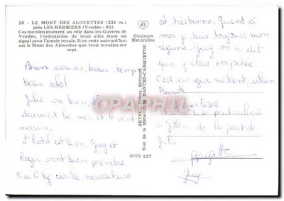Monte das Alouettes — Les Herbiers (Vendée) — Artaud Frères, Nantes-Carquefou — Verso
