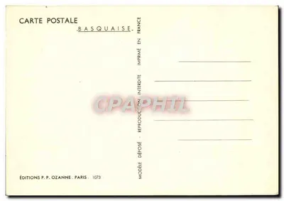 Mujer llevando un recipiente en la cabeza — Ediciones P.P. Ozanne, n° 1073 — Reverso