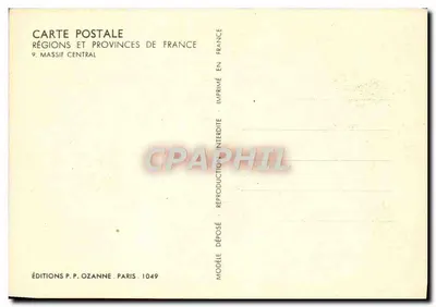 Massif Central — vista panorámica — Ediciones P.P. Ozanne, n°1049 — Reverso