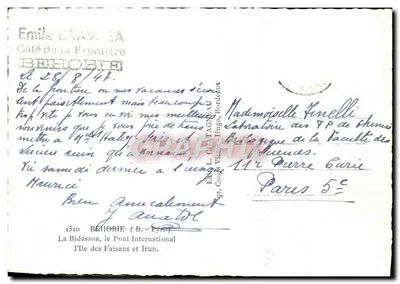 La Bidassoa, o Ponte Internacional — Elcé — Editor Elcé — Verso