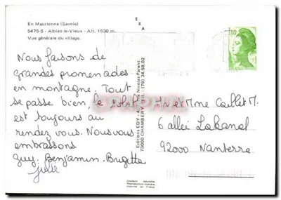 Albiez-le-Vieux — Vista general del pueblo — Ediciones EDY - 457, rue Nicolas Parent — Reverso