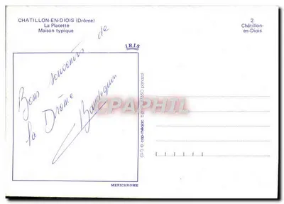 Châtillon-en-Diois — La Placette, casa típica — IRIS — Verso