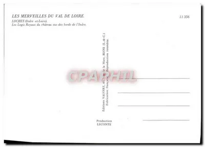 Loches — As Logis Reais do castelo visto dos bordos do Indre — Edições Valoire — Verso