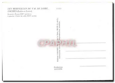 Loches — La porta Picons (XIV secolo) e l'hotel de ville (XVI secolo) — Edizioni Valoire — Verso