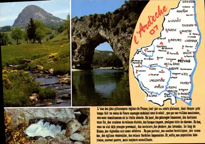 Bilhete postal moderno Departamento De L'Ardeche