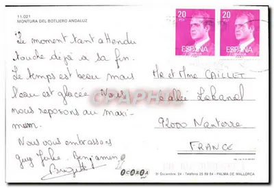 Ásno carregado de cerâmicas — Montura del Botijero, Andaluzia — editor ICARTA, n° 11.021 — Verso