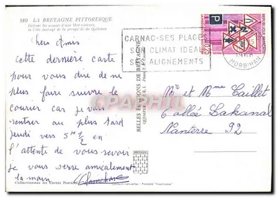 A costa selvagem — Quiberon — Edições da Bretanha, n° 580 — Verso