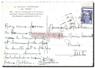 Ruínas de Merle-sur-la-Maronne — Cidade feudal e senhorial (século XIII) — La Corrèze Touristique por Michel — Verso