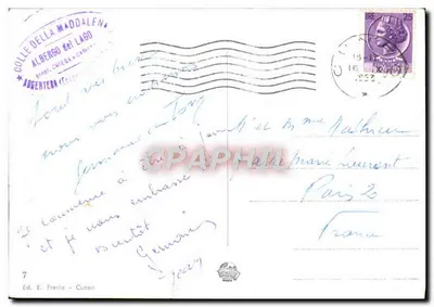 Lago della Maddalena - (Cuneo) Argentera — Visão de Sonho — Ed. E. Fresia - Cuneo — Verso