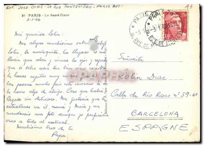 Sacre-Cœur de Montmartre — Paris — Edições O.P. Paris — Verso