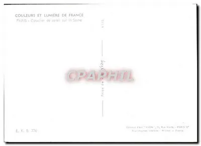 Paris - Pôr do sol sobre a Sena — Éditions d'Art YVON, n° 776 — Verso