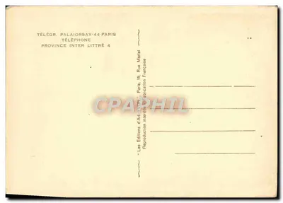 Paris — Hôtel Palais d'Orsay — vue prise du Jardin des Tuileries, éditeur Les Editions d'Art, n° 44 — Verso