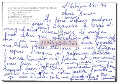 Centro médico "L'Arbizon" — Bagnères-de-Bigorre — Mutualidade Geral da Educação Nacional — Verso
