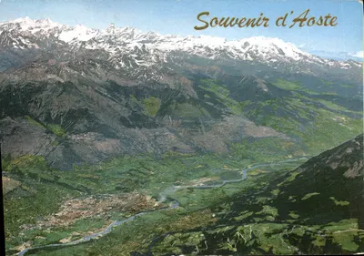 Aosta — Panorama des Stando Cervino und des Pila-Gruppen — Éd. Casa del Ricordo, n° 143c