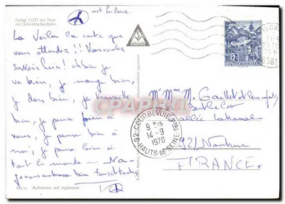 Bilhete postal moderno Ischgl Tirol Com a Silvretta Seilbahn — Verso