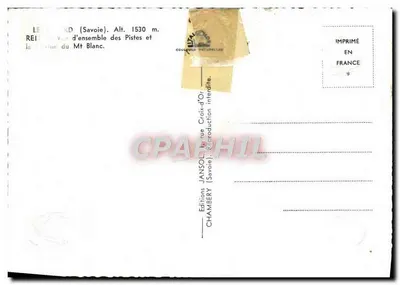 Mont Blanc — Ogólny widok tras i grzbietu Mont Blanc — Wydawnictwo Jansol, Chambéry — Rewers