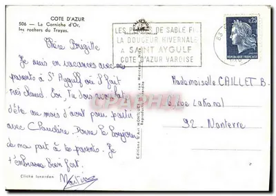 Os rochedos do Trayas — Costa Azul — Éditions Art Montillet — Verso
