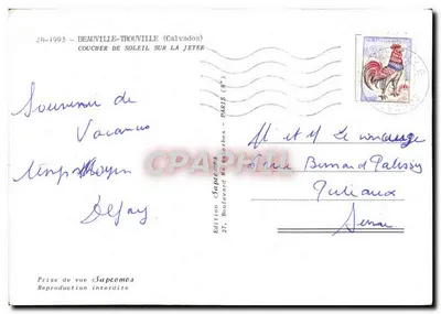 Pôr do sol na enseada — Deauville-Trouville (Calvados) — Edição Sapromos, n° JR-1993 — Verso